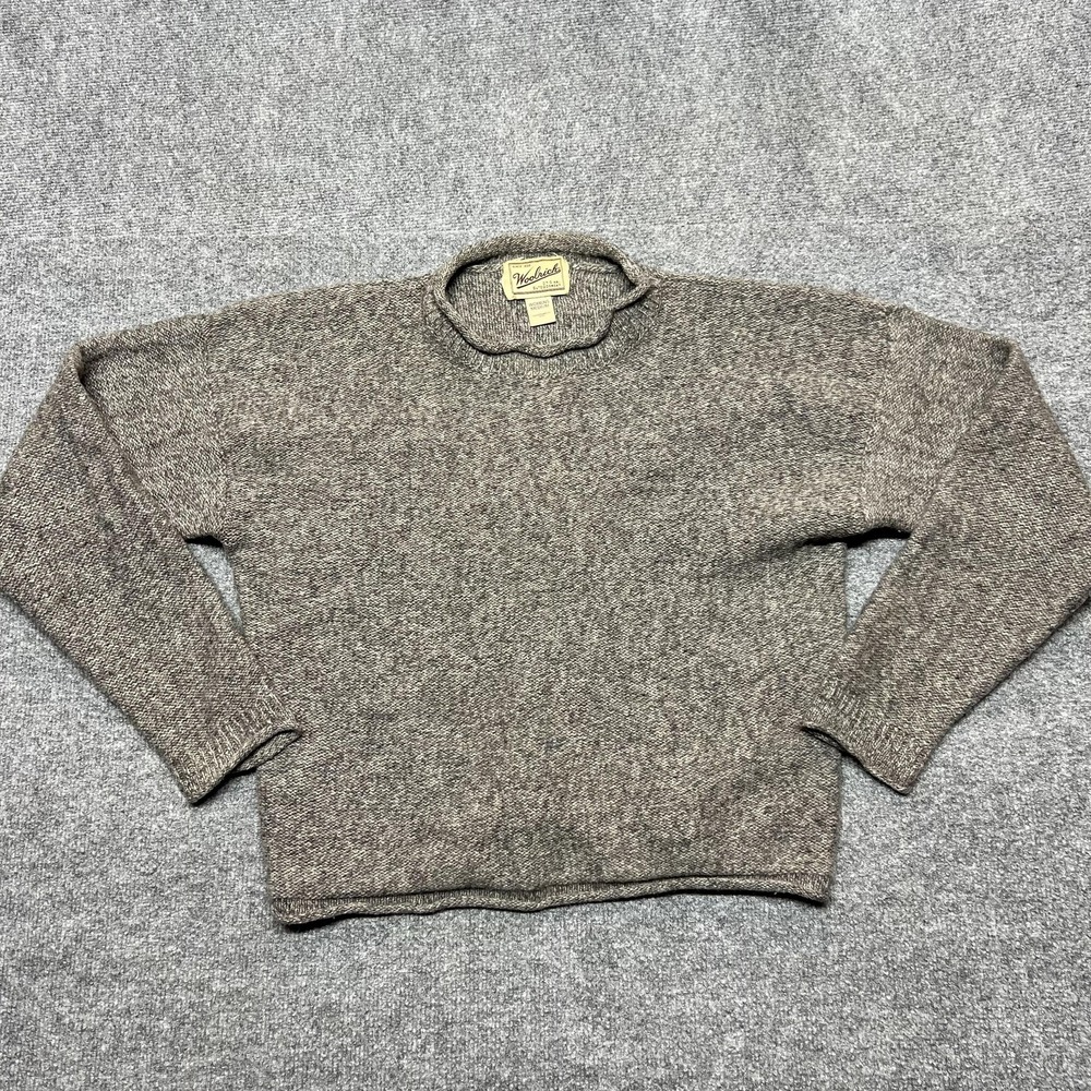 Woolrich Sweater Womens Medium Gray Knit Crewneck Pullover Handframed Top